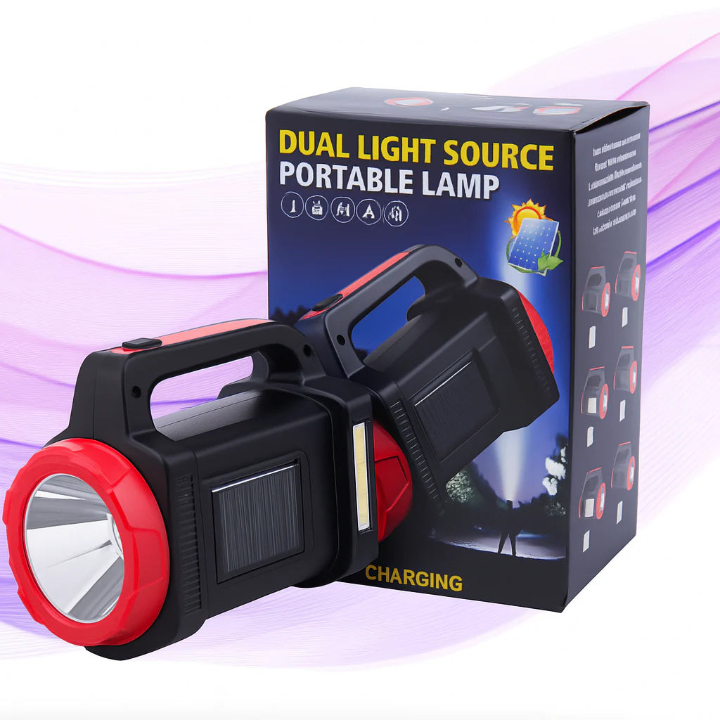 KIT RADIO SOLAR + LINTERNA ROJA EMERGENCIA