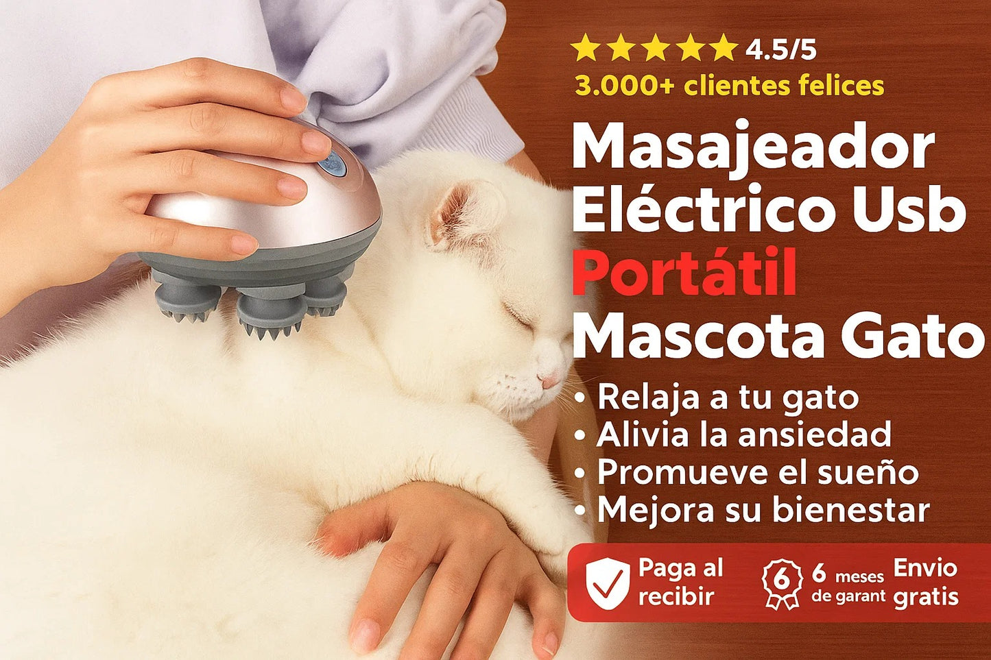 M -  Masajeador Eléctrico Usb  Gato