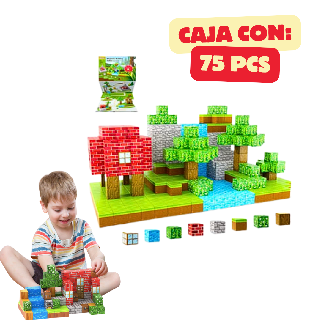 Bloques Magnéticos Bosque Niños 75 PCS