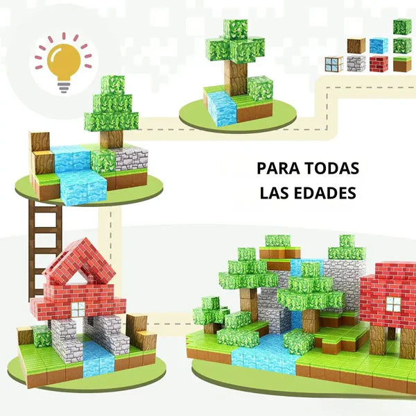 Bloques Magnéticos Bosque Niños 75 PCS