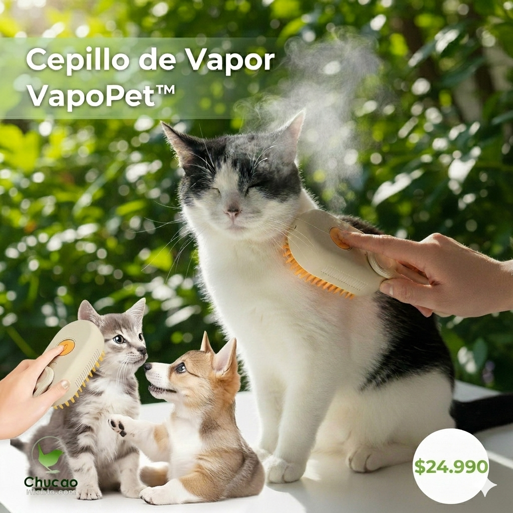 VapoPet™ - Cepillo de Vapor 3 en 1 para Mascotas