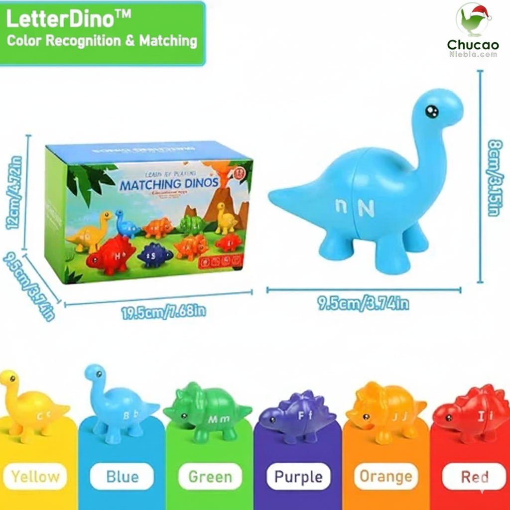JUEGO DE ENCAJE DINOSAURIOS COLORES Y LE