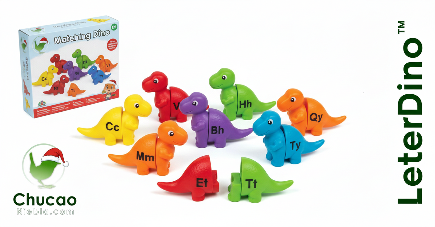 JUEGO DE ENCAJE DINOSAURIOS COLORES Y LE